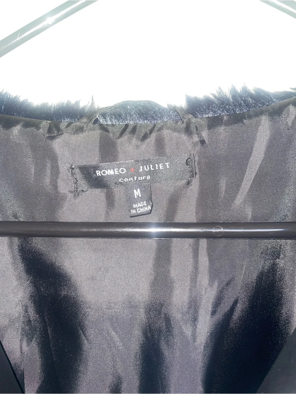 Romeo & Juliet Couture Faux Fur Navy Blue Jacket